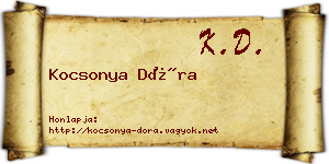 Kocsonya Dóra névjegykártya